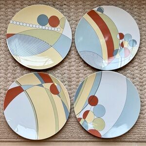 🔘 lot 4 FLW Tokyo Breakfast Plates NWOB NWT VHTF geometric modern NY MOMA